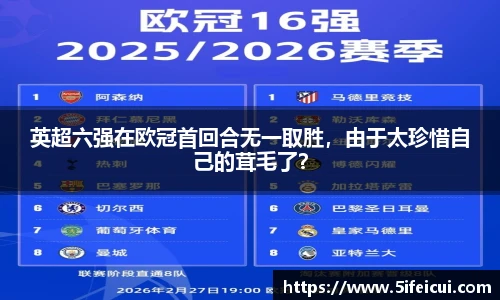 英超六强在欧冠首回合无一取胜，由于太珍惜自己的茸毛了？